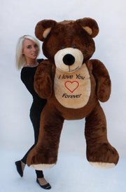Grote teddebeer / knuffelbeer 155cm - I love you - Bruin