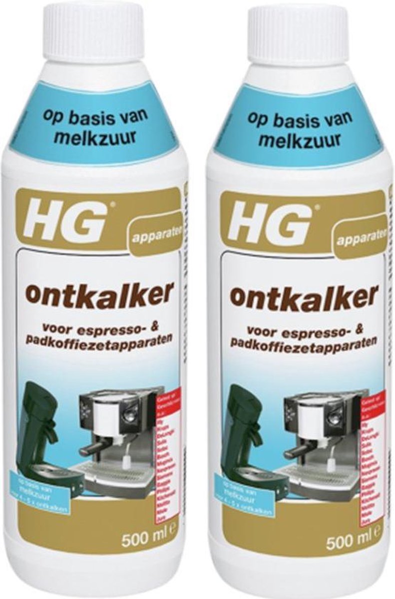 HG ontkalker voor espresso & padkoffiezetapparaten - 2 Stuks !