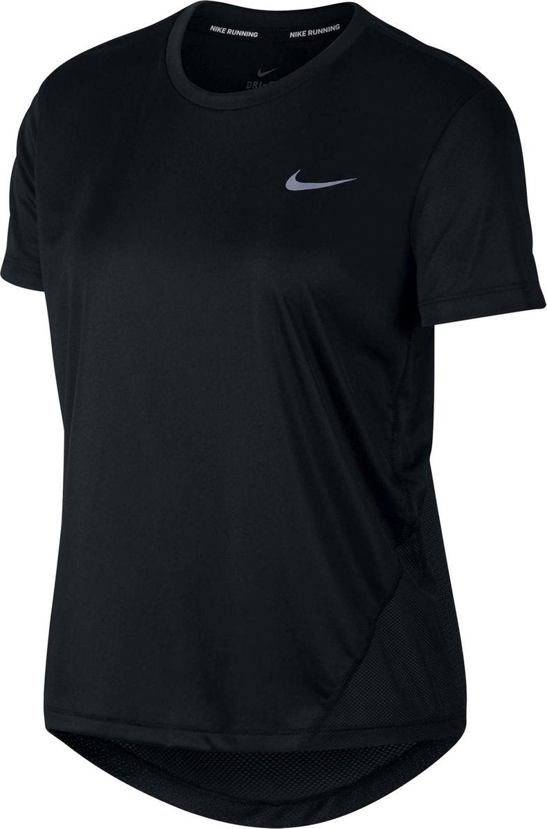 Nike Miler Top S/S Hardloopshirt Dames - Maat S