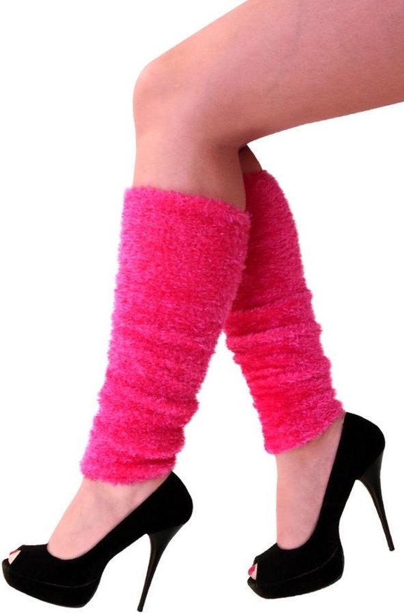 Beenwarmers pluche Neon-pink