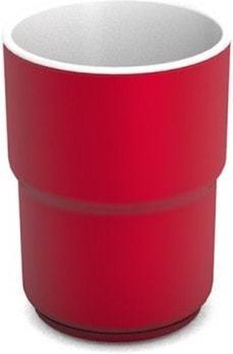 Beker Melamine Campus in melamine 270 ml - rood buiten - wit binnen