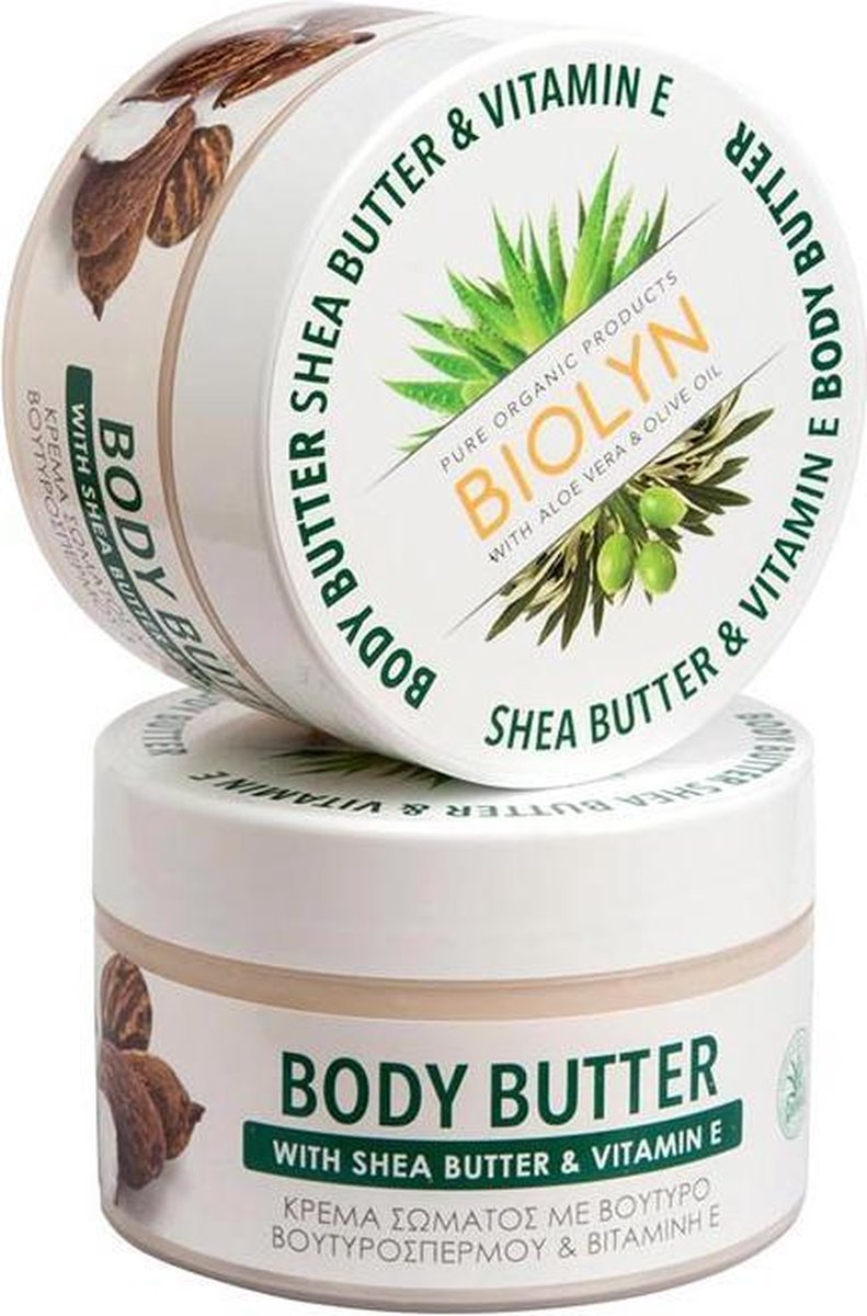 Biologische Body crème- Intensieve hydratatie - Voor de droge huid - Biologische Aloë vera - Olijfolie -Sheaboter -Body butter - Biolyn
