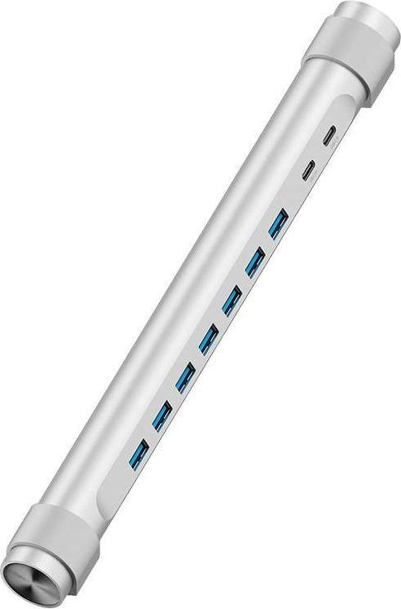 Orico - USB3.0 type-C hub met zeven type-A poorten - 1x type-C PD - 5Gbps - laptop stand - zilver