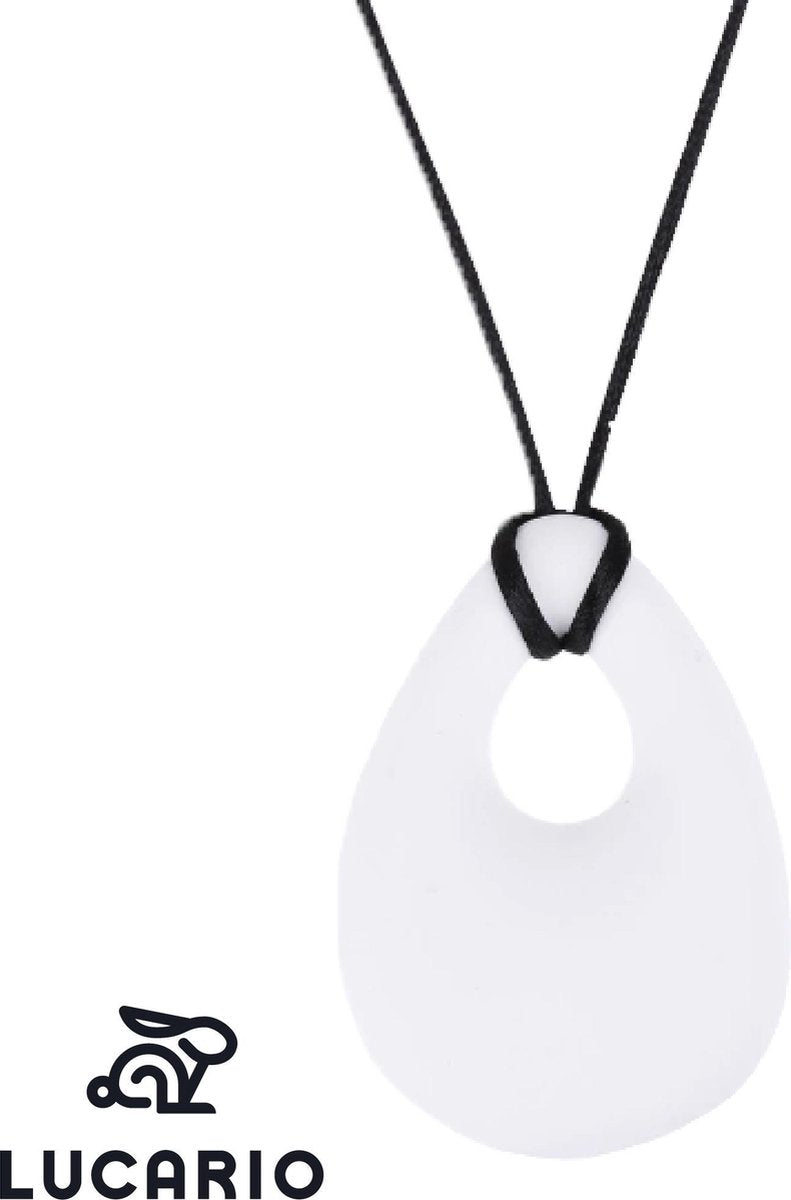 Bijtketting - Kauwketting | Druppel Wit | Bijtspeelgoed voor jongens en meisjes