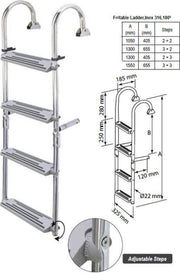 Lalizas L55695 opklapbare RVS Zwemtrap voor Dekmontage 1050 mm