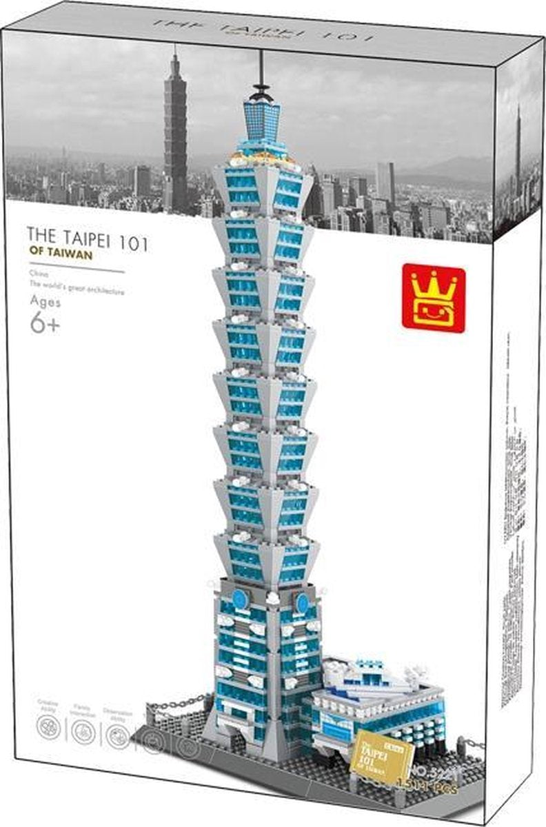 Wange 5221 -Architect Taipei Financial Center - 1512 bouwstenen - Lego Compatibel - Bouwdoos