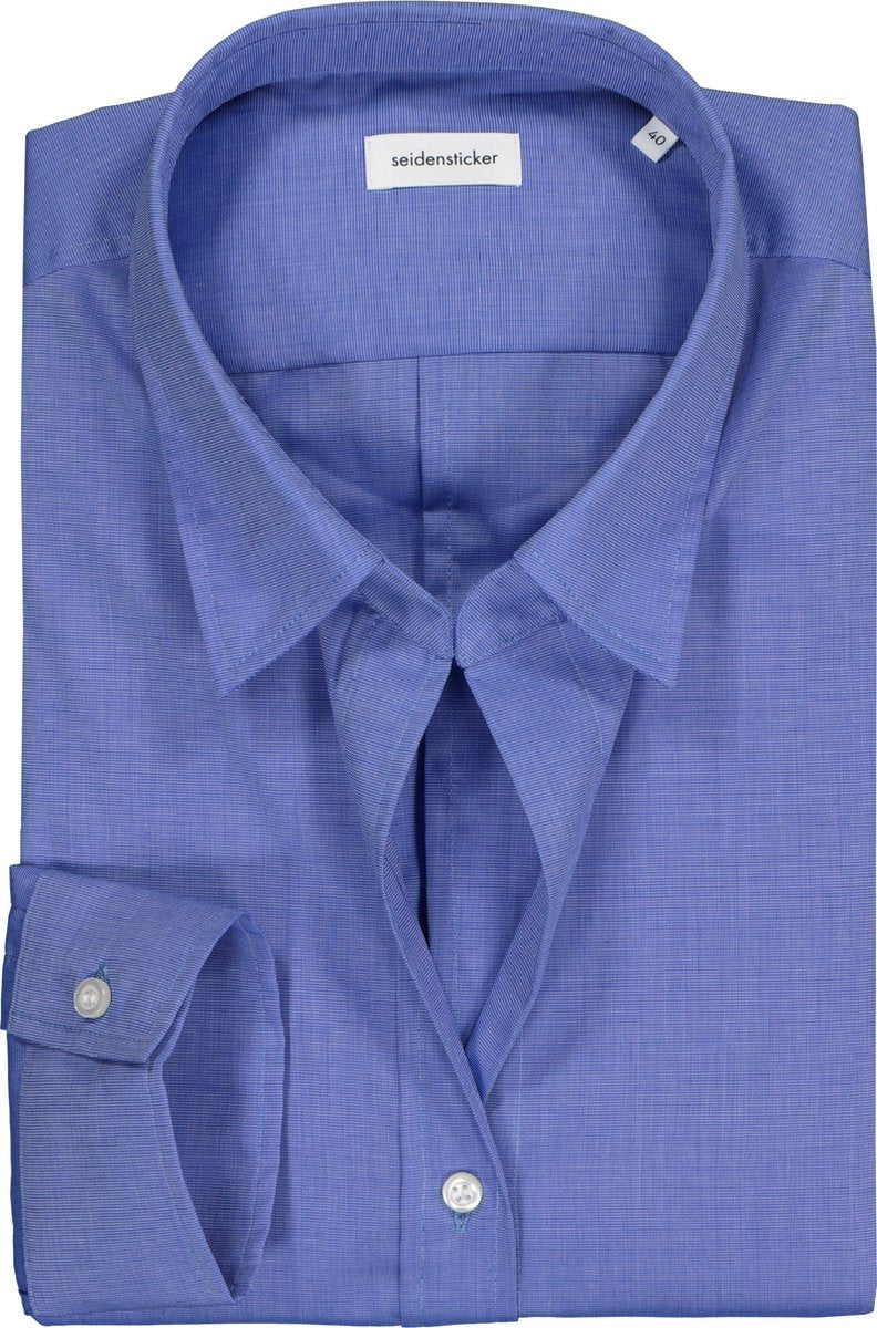 Seidensticker dames blouse slim fit - blauw -  Maat: 36