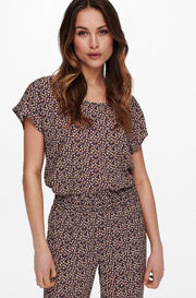 Jdystaar Life S/s Top Wvn 15226764 Black/daisy&ro