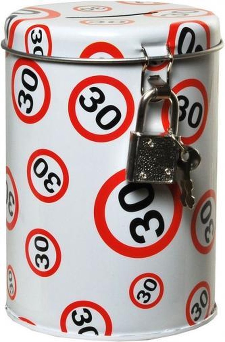 Spaarpot 30 jaar met verkeersbord