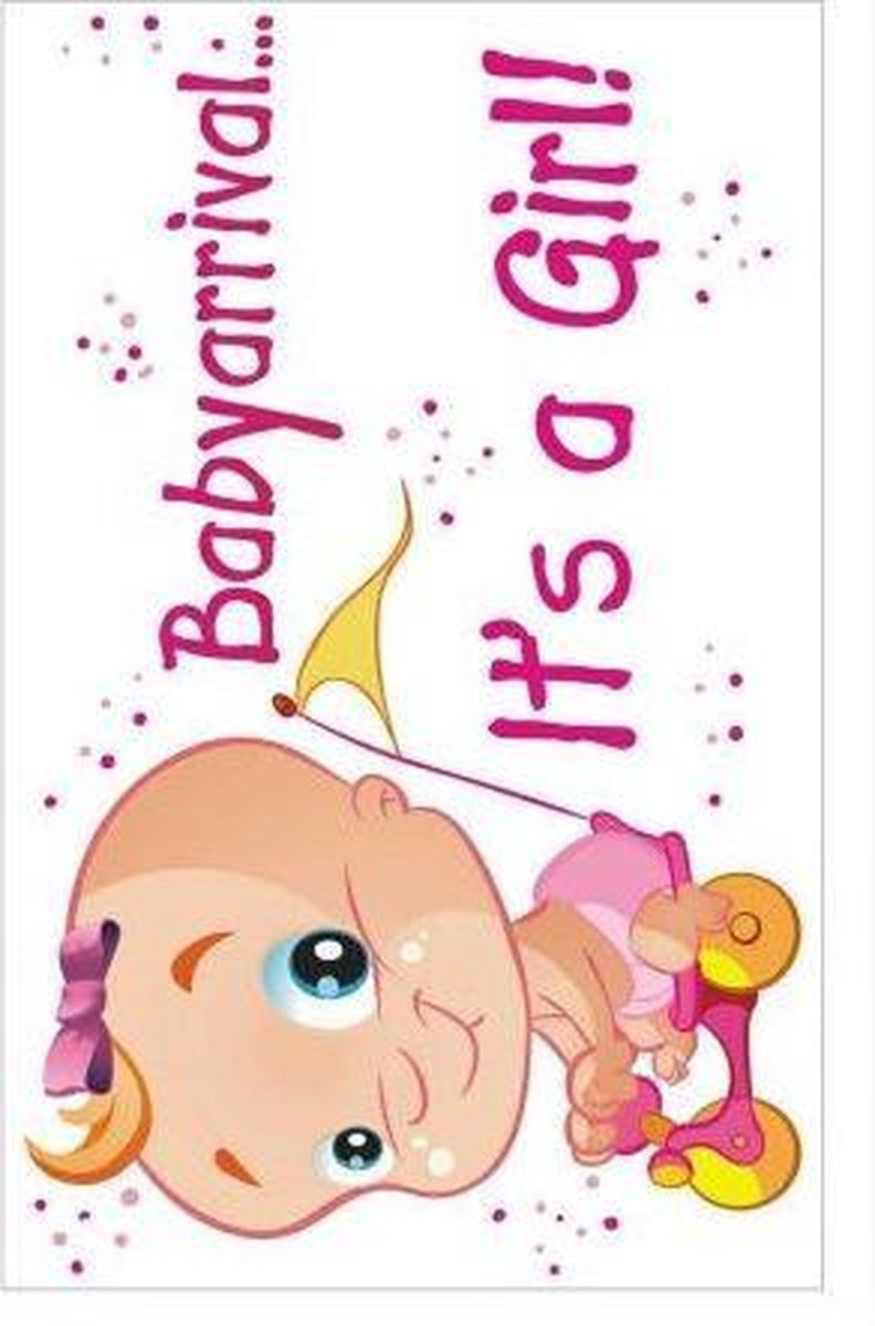 Raamsticker Adhesive Baby arrival a Girl 35x55