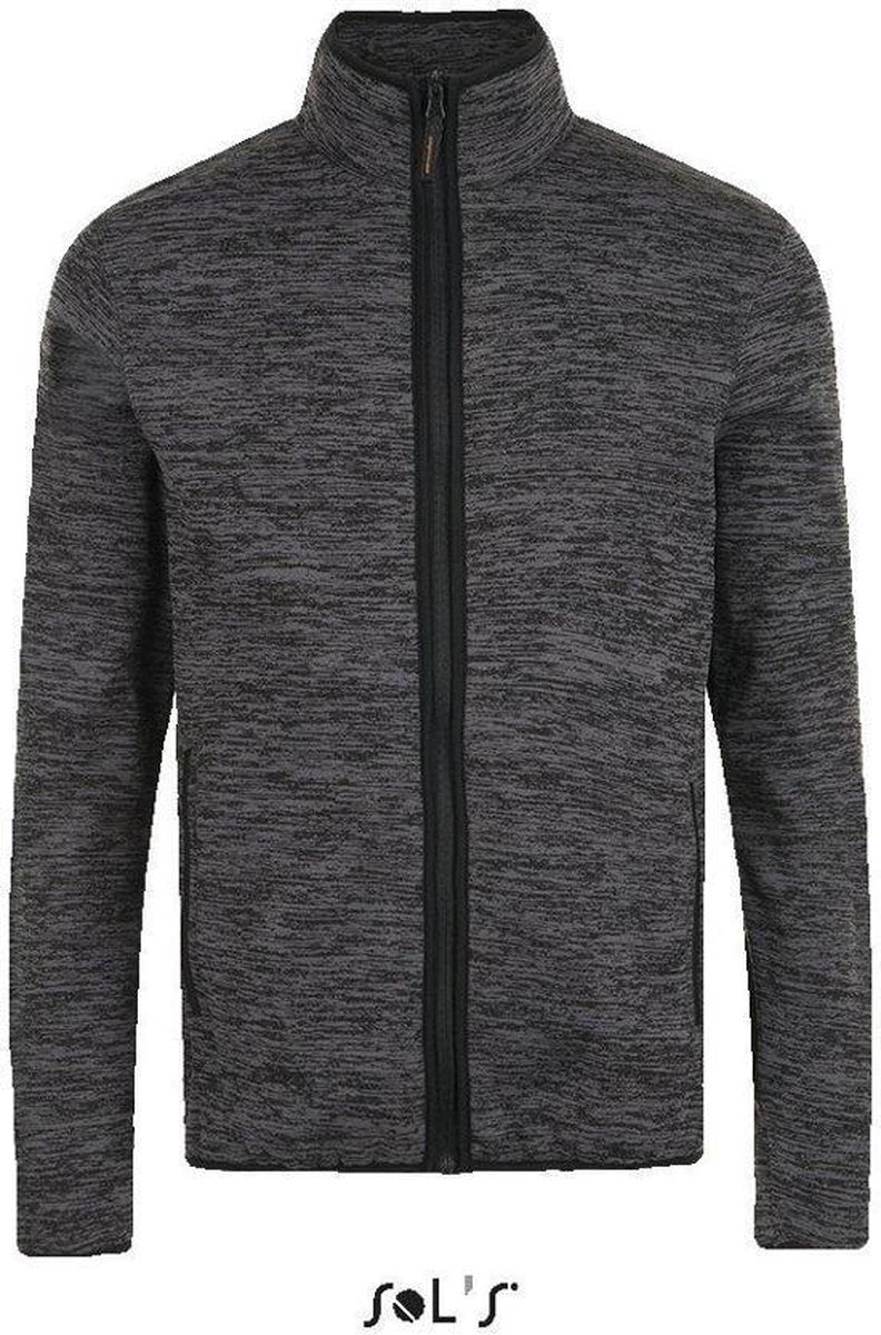 Gebreid fleecevest Sol's Turbo - grijs/zwart - XS