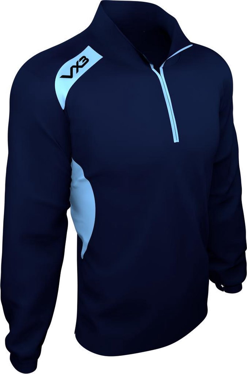 VX3 Team Tech Half Zip Train Jacket Pique Navy/Sky S