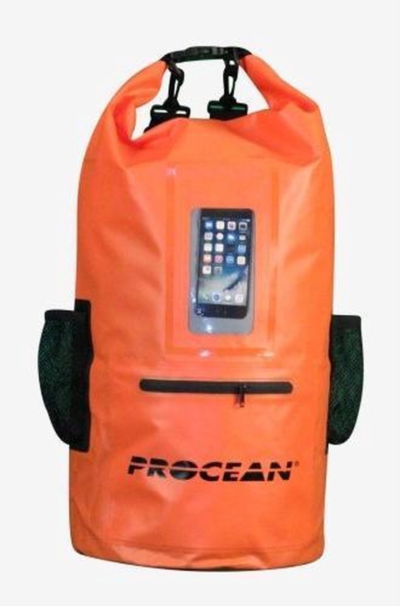 Droogtas rugtas 30 liter met 3 zakken Oranje