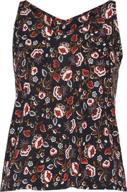 Cassis - Top met dunne schouderbandjes en bloemenprint - Marineblauw