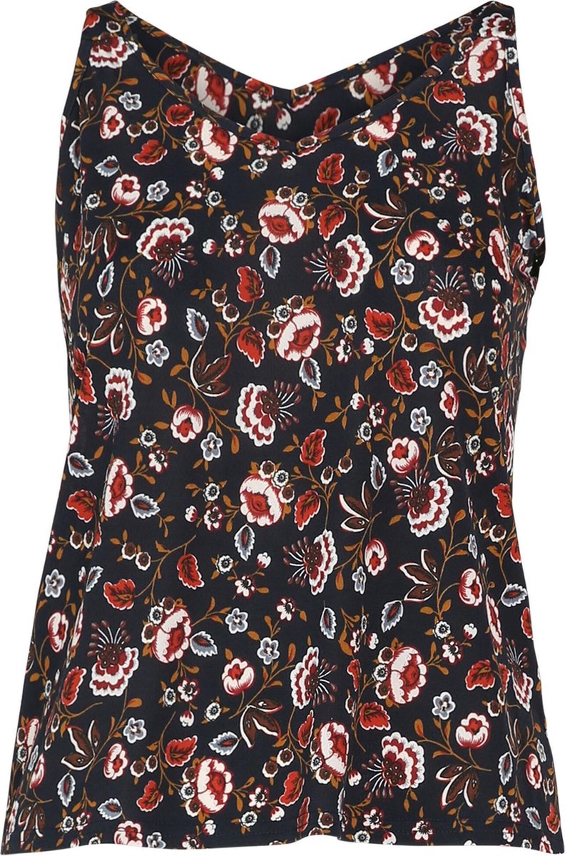 Cassis - Top met dunne schouderbandjes en bloemenprint - Marineblauw