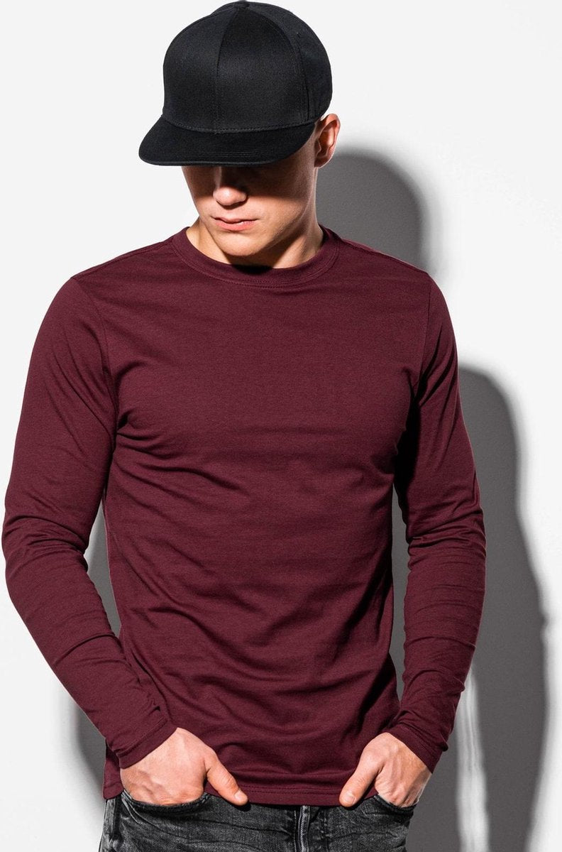 Heren - Longsleeve - bordeaux - L118