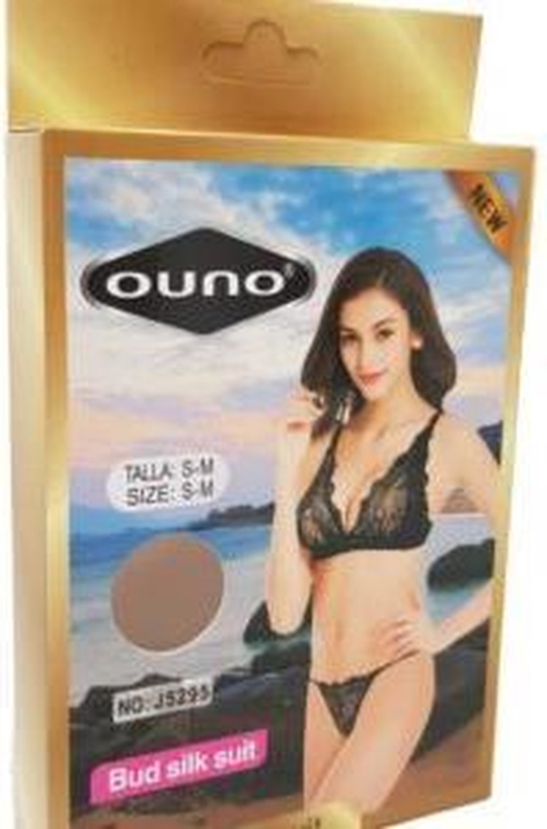 Ouno – Sexy lingerie set – 2 parts – size S/M – Black –  gave Cadeaubox – j5295
