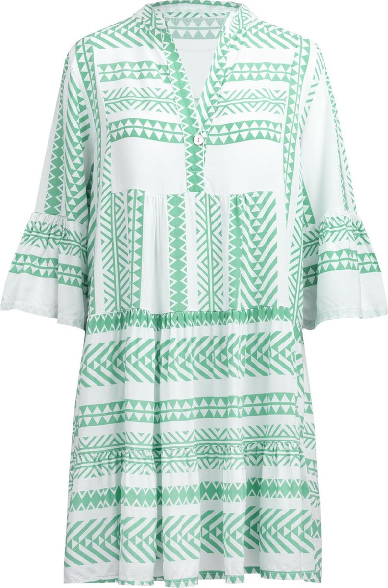 Bohemian tunic dress green