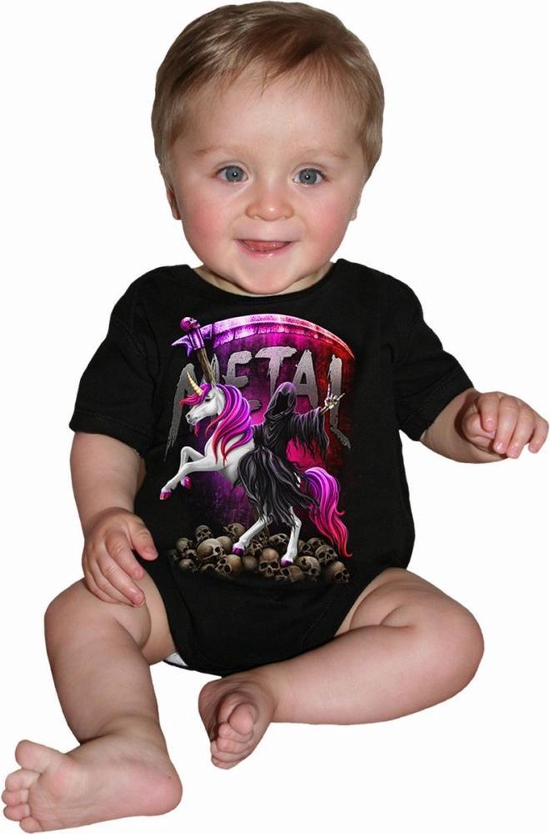 Spiral Romper baby -M- METALLICORN Zwart