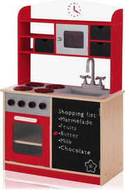 Meubilaire - Kinderkeuken - Speelkeuken - Kindvriendelijk - Vanaf 3 jaar - Rood - 60 x 30 x 90 cm