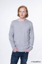 Haze&Finn Trui Knit Crewneck Melange Licht Grijs (ME-0202)