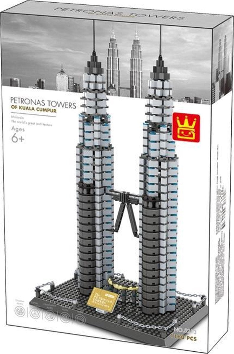 Wange 5213 Architect Petronas Towers - 1160 bouwstenen - Lego Compatibel - Bouwdoos