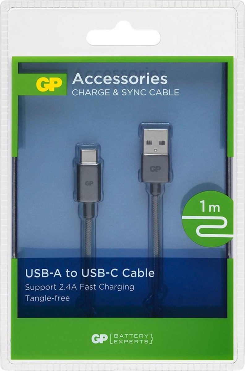 laad+datakabel USB-A(M) - USB-C(M) 1m