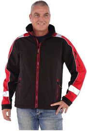 STØRVIK Softshell Werkjas 4 seizoenen Heren Zwart / Rood - Maat 2XL - GLENN