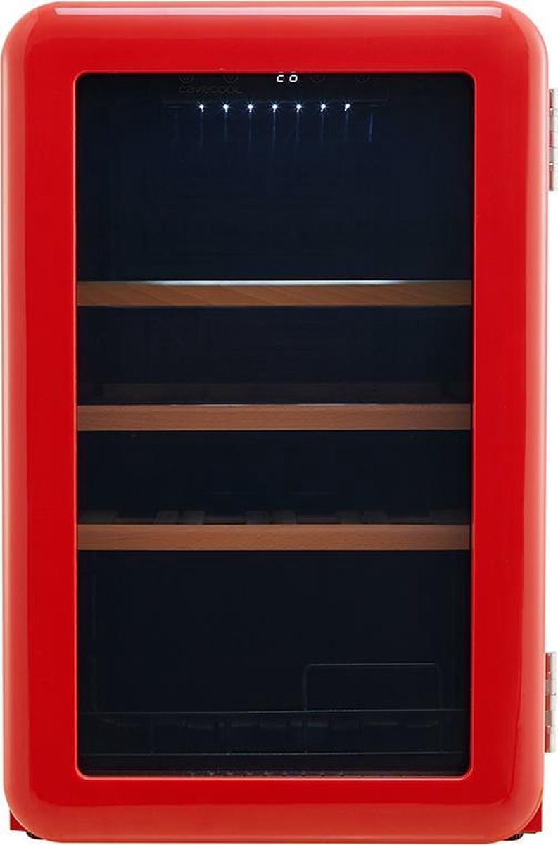 Cavecool Retro Obsidian - Wijnkoelkast - 21 Flessen - 1 Zone - Rood