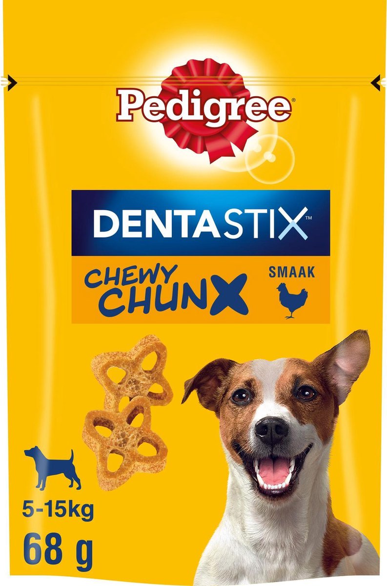 Pedigree Dentastix Chewy Chunx - Mini - Kip - Gebitsverzorgende hondensnack - 5x68g
