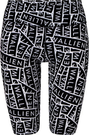 WALLIEN - Dames Legging - Black and White Logo Stack - Zwart