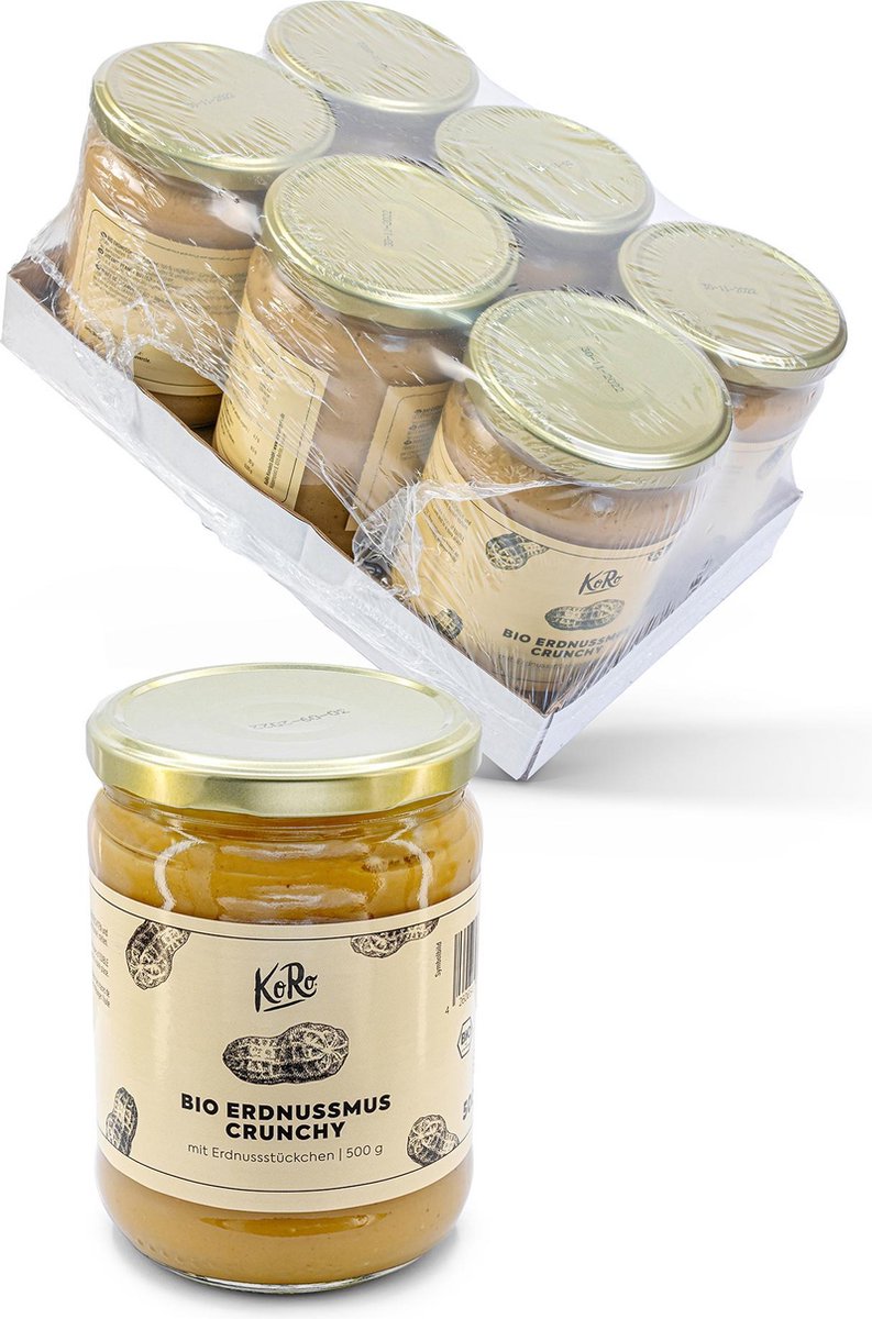 KoRo | Biologische knapperige pindakaas |  6 x 500 g