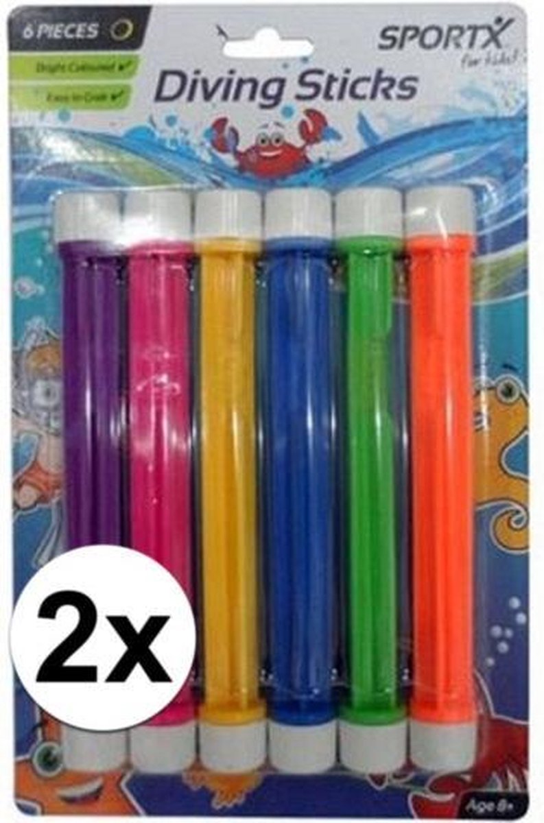 12x Gekleurde duikstaafjes - Duikspeelgoed