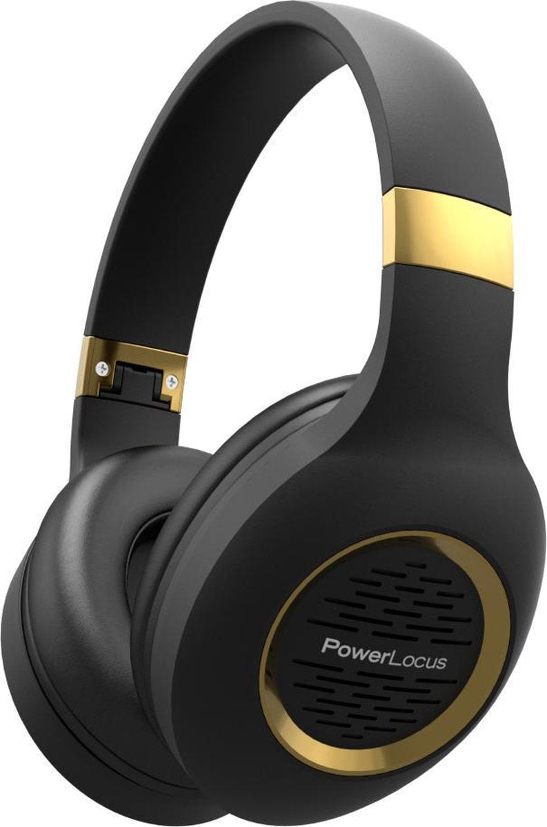 PowerLocus P4 Draadloze Koptelefoon Over-Ear - Bluetooth - met Microfoon - Zwart/Goud