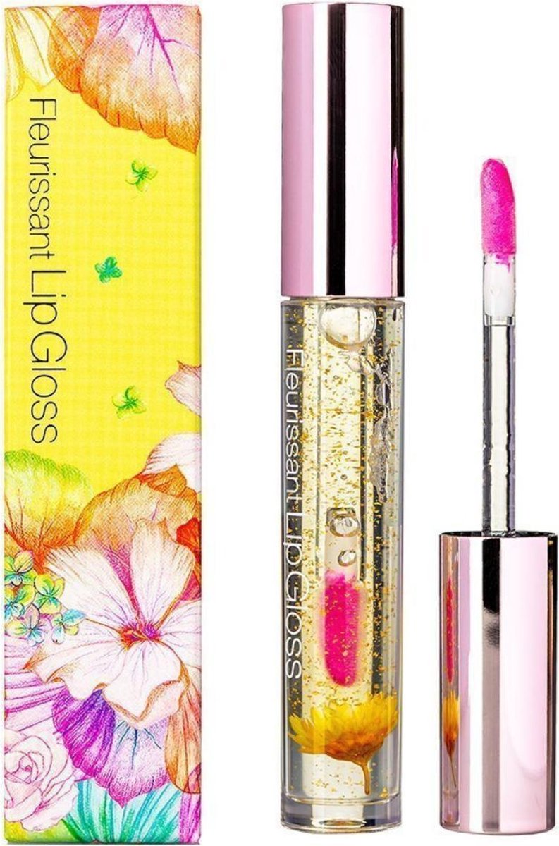 Glamfox Honey Flower Lipgloss - Honing Bloem met Goudkorrels - Lip Plumper - Korean Make Up