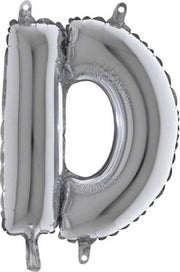 Folieballon - Letter D - Zilver - Grabo Balloons - 35cm