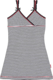Claesen's Meisjes Nachthemd - Navy/White Stripes - Maat 128-134