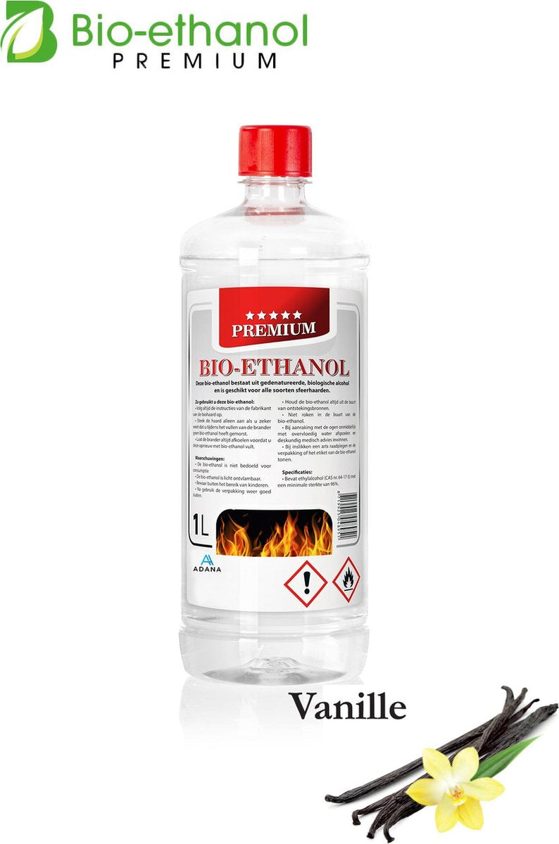 Adana - Bio-Ethanol met Vanillegeur -PREMIUM- bioethanol -biobrandstof - 1 liter
