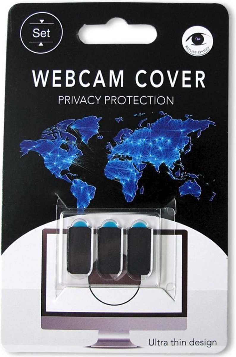 Webcam cover 6 stuks (zwart) privacy protector ultra compact – ultra dun - voor laptop – gsm – tablet.
