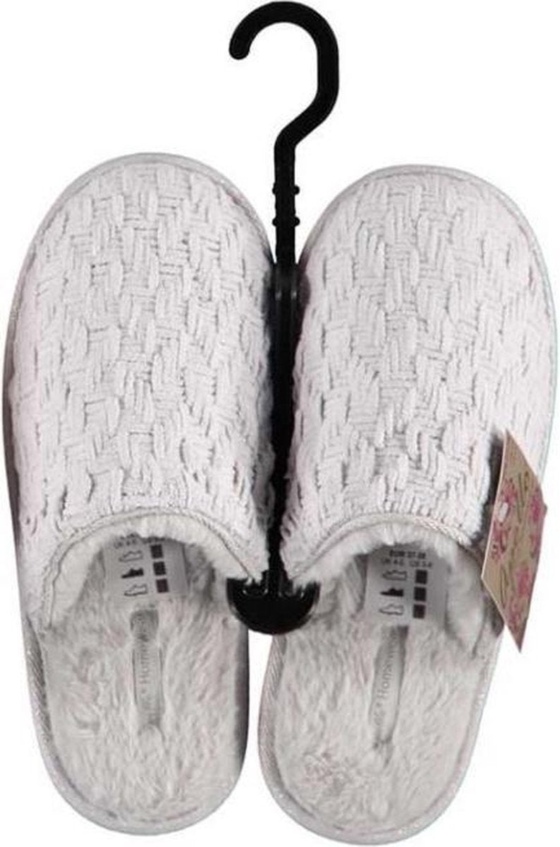 Apollo Sloffen Dames Elastomeer/textiel Grijs Mt 37-38