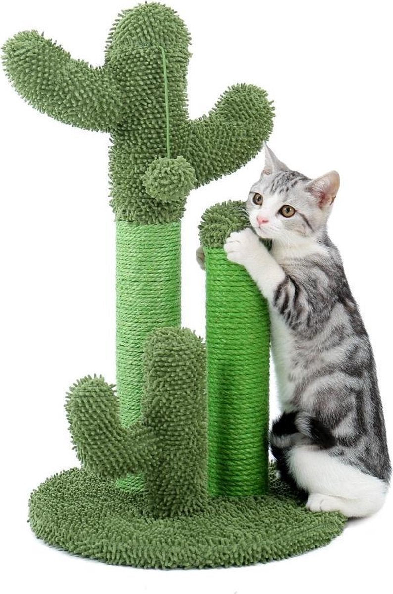 Baymate Leuke Cactus Huisdier Krabpaal Speelgoed met Bal Krabpalen voor Katten Kitten Klimmen Boom Kat Speelgoed Beschermen Meubels AMT0066BN L