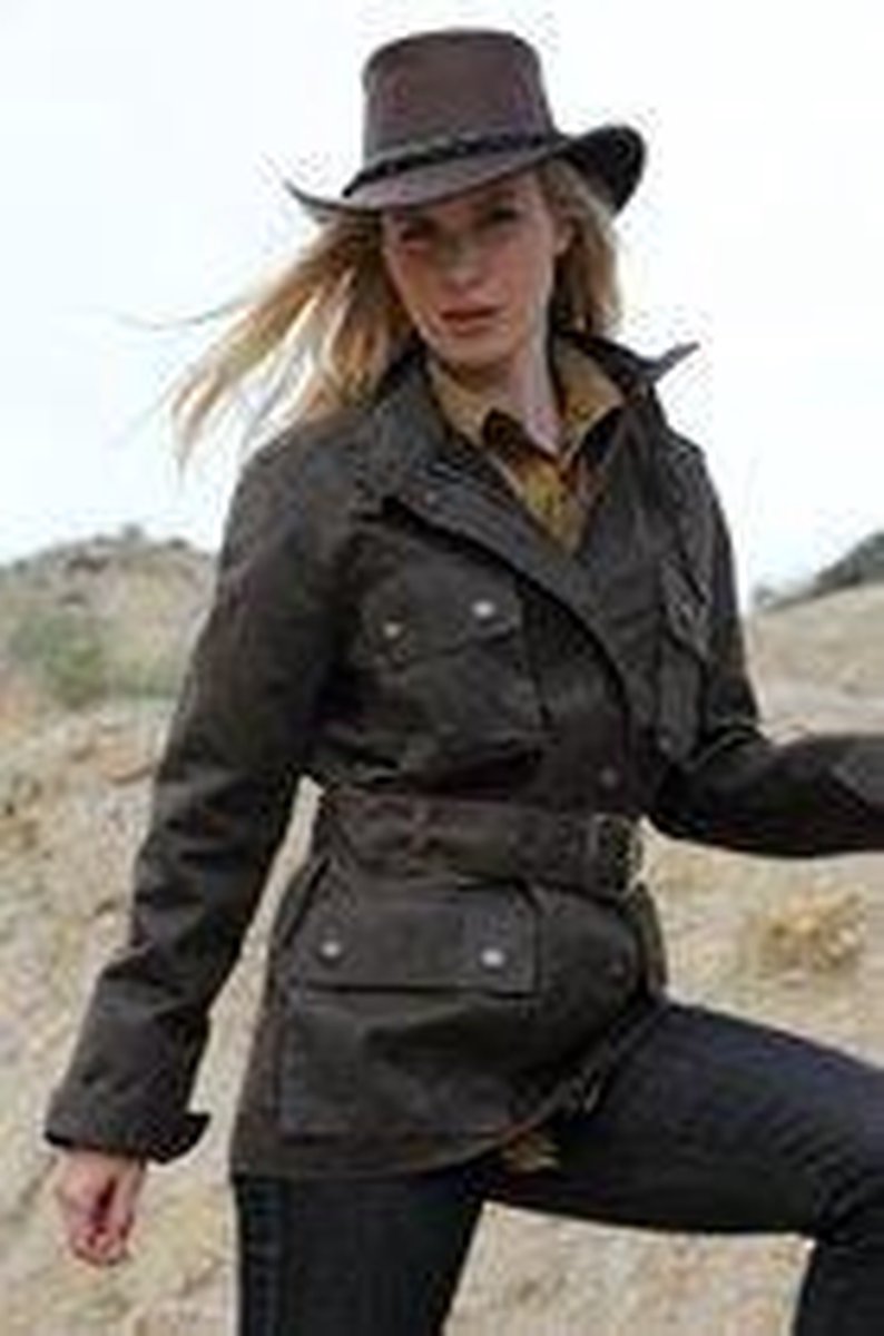 Dames Waxjas Motorjas Ballina Jacket bruin maat  XL