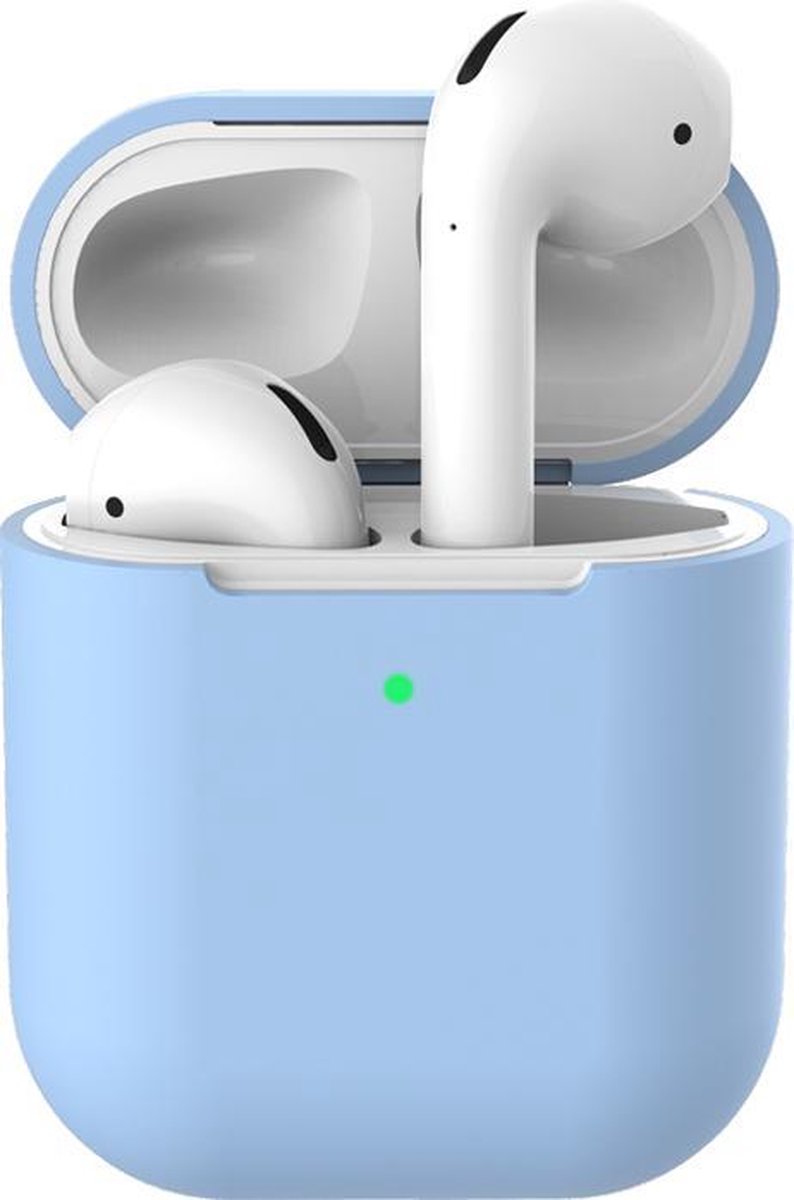Beschermhoes voor Apple Airpods - Licht Blauw - Siliconen case geschikt voor Apple Airpods 1 & 2