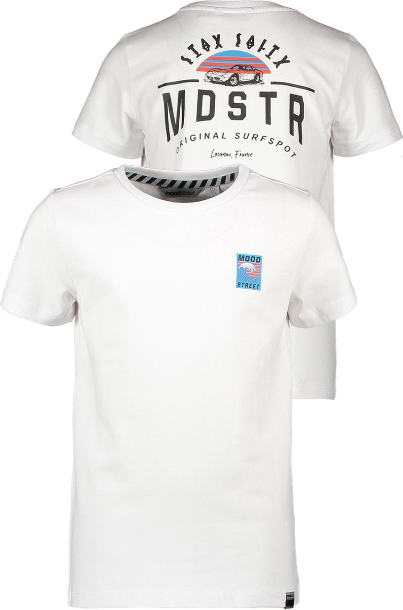 Moodstreet Jongens t-shirts & polos Moodstreet MT t-shirt chest + back print Snow White 86/92