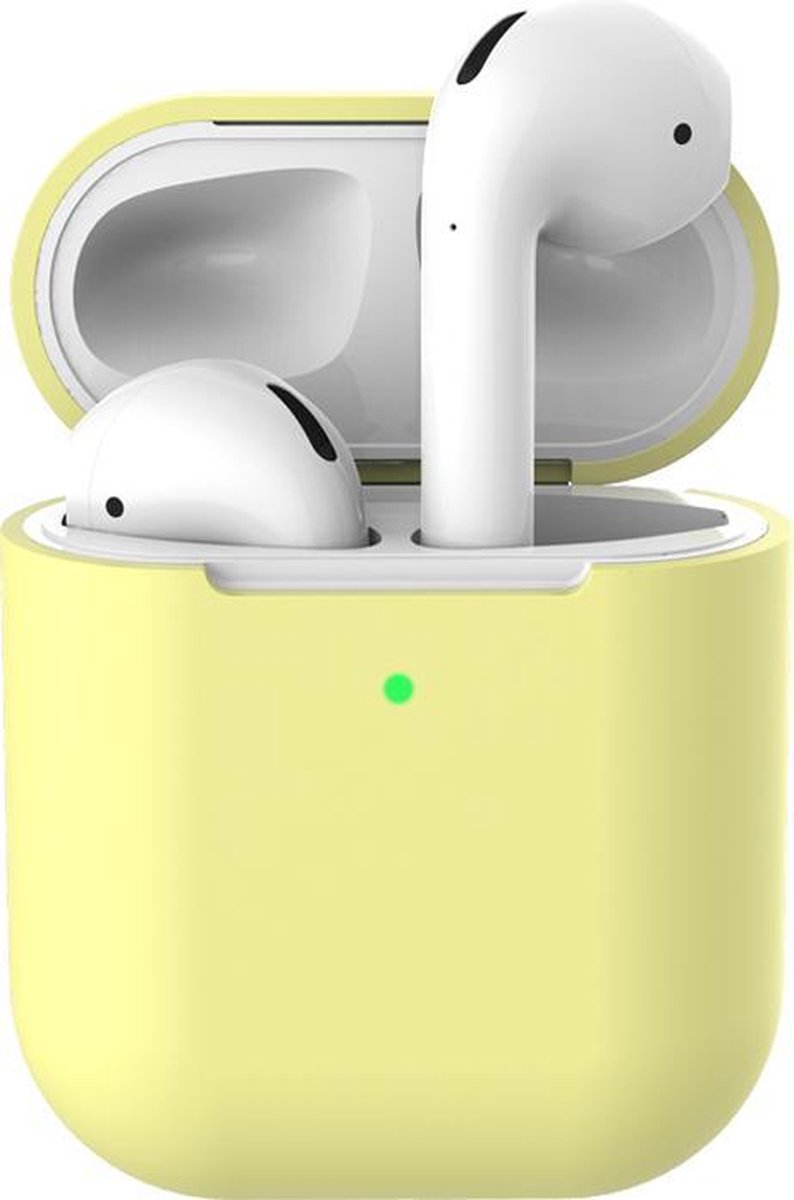 Beschermhoes voor Apple Airpods - Geel - Siliconen case geschikt voor Apple Airpods 1 & 2