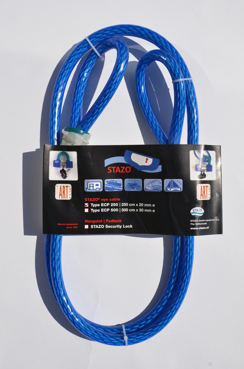 Stazo Lasso Ogenkabel 20/5000 inclusief Kryptonite Evolution Disklock CCV/ART gecertificeerd