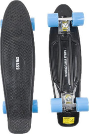 SWASS Vinyl Cruiser Skateboard Retro - Zwart/Blauw