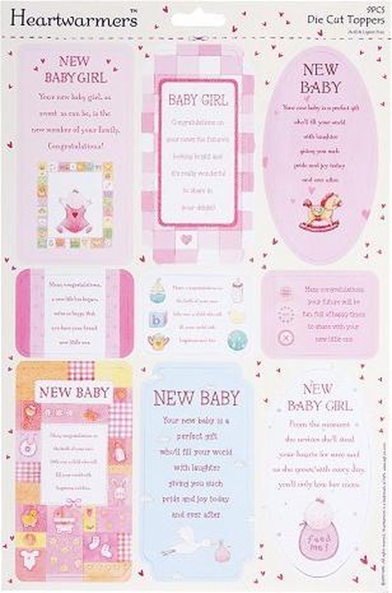 Docrafts: Heartwarmer A4 Die-Cut Sparkling Sentiments - (Baby Girl)