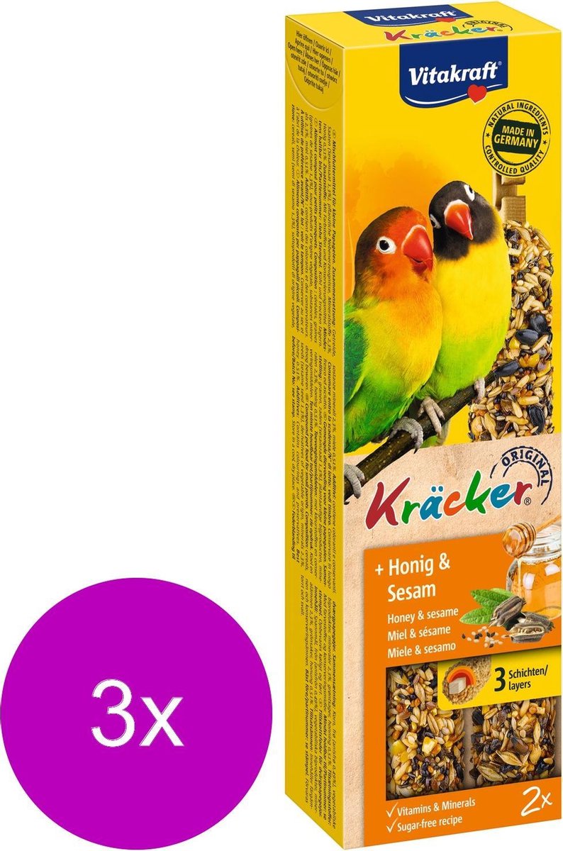Vitakraft Agapornis Kracker 2 stuks - Vogelsnack - 3 x Honing