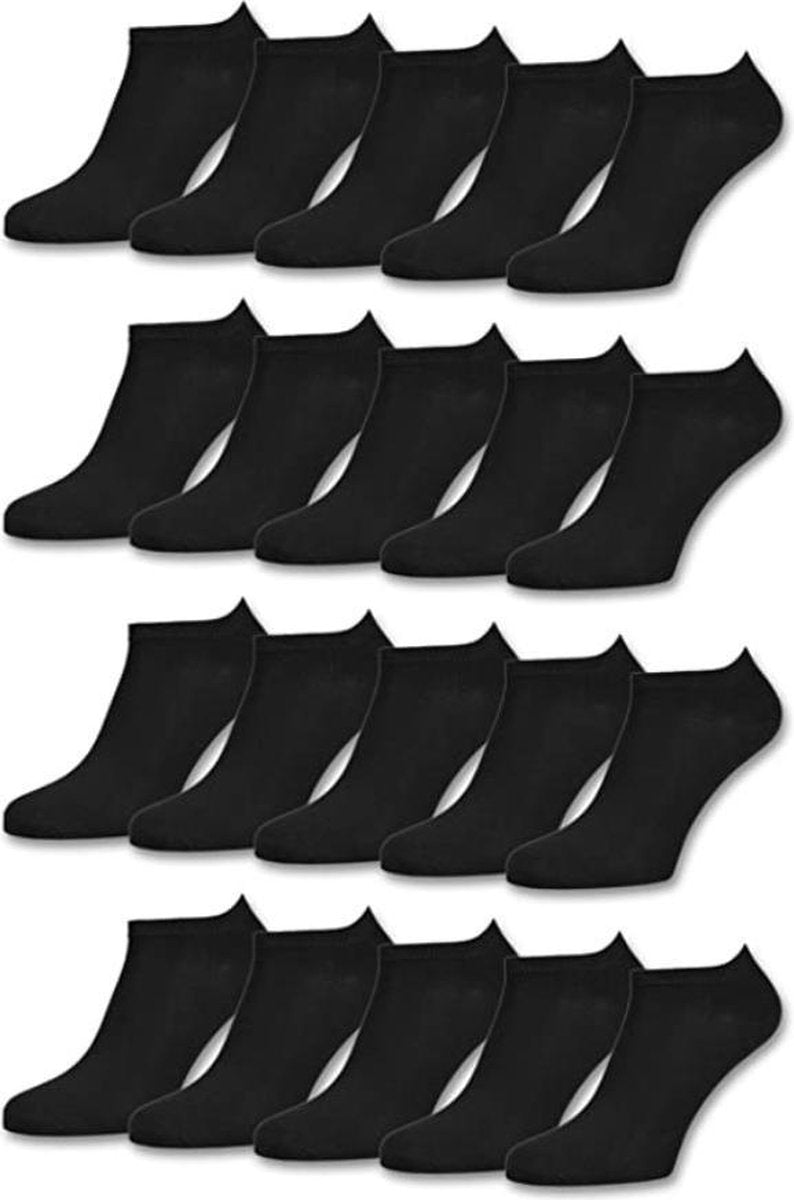 Socke © /Sokken/Sok/Sneakersokken/Enkelsokken "Zwart"/Maat 43-46/6 Paar